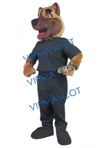 Handsome Police Dog Mascot Costume