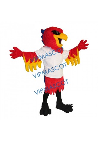 Red Phoenix Mascot Costume