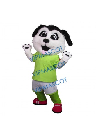 Plush White Dog Mascot Costume
