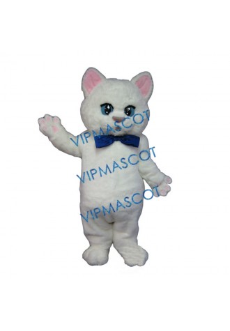 White Cute Kitten Mascot Costume