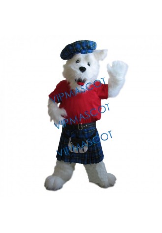 Plush Kilt Dog Mascot Costume