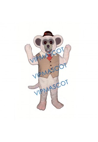 Marty Mouse With Vest And Hat Mascot Costume
