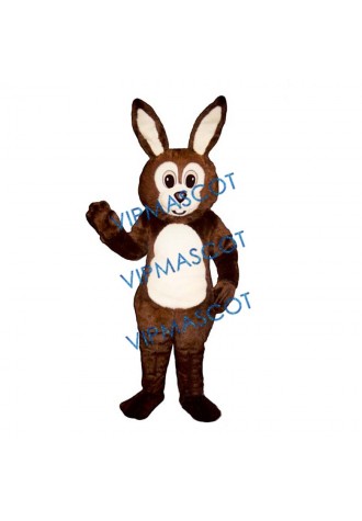 Brown Fat Bunny Mascot Costume