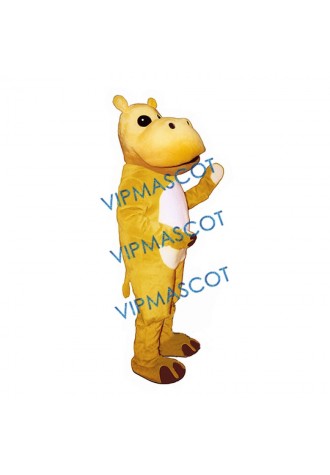 Yellow Hippo Mascot Costume