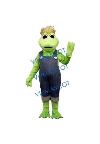 Frog Legs with Hat and Overalls Mascot Costume