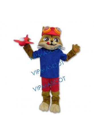 Pilot Cat Mascot Costume