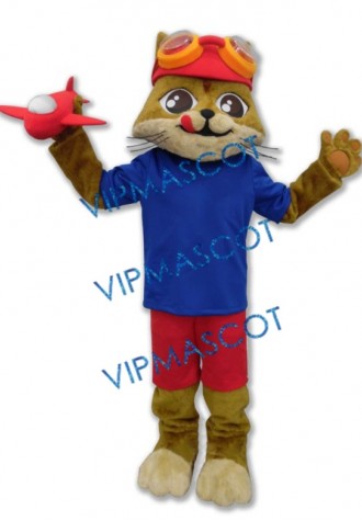 Pilot Cat Mascot Costume