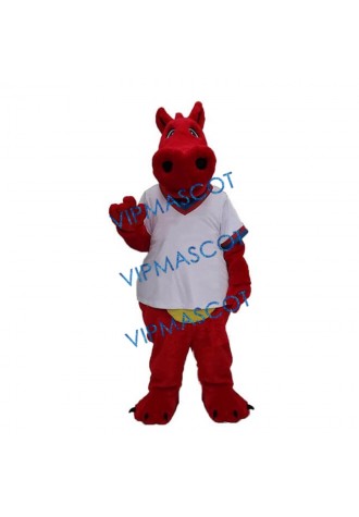 Lovely Red Dragon Mascot Costume