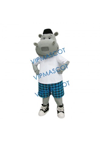 Handsome Hippo Mascot Costume