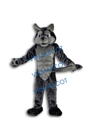 College Grey Power Wolf Mascot Costume